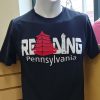 Black Reading Pennsylvania T-shirt with the pagoda in red