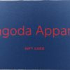 Navy Blue Rectangular gift Card with Pagoda Apparel printed in Red